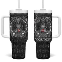 Personalized Denmark Viking Tumbler With Handle Odin's Raven Legacy - Wonder Print Shop