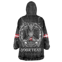 Personalized Denmark Viking Wearable Blanket Hoodie Odin's Raven Legacy - Wonder Print Shop