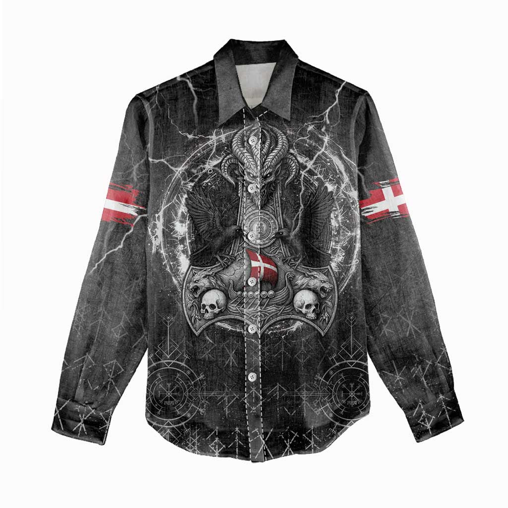 Personalized Denmark Viking Women Casual Shirt Odin's Raven Legacy - Wonder Print Shop