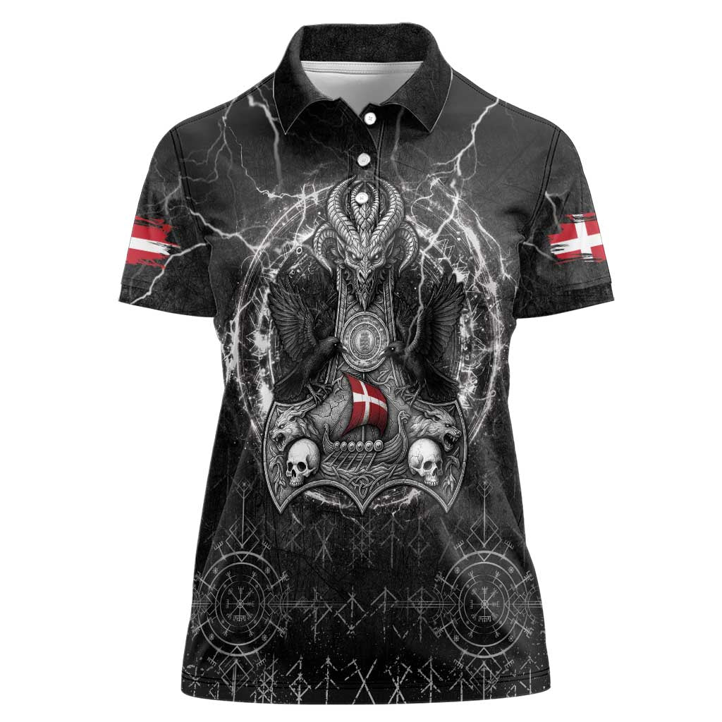 Personalized Denmark Viking Women Polo Shirt Odin's Raven Legacy - Wonder Print Shop