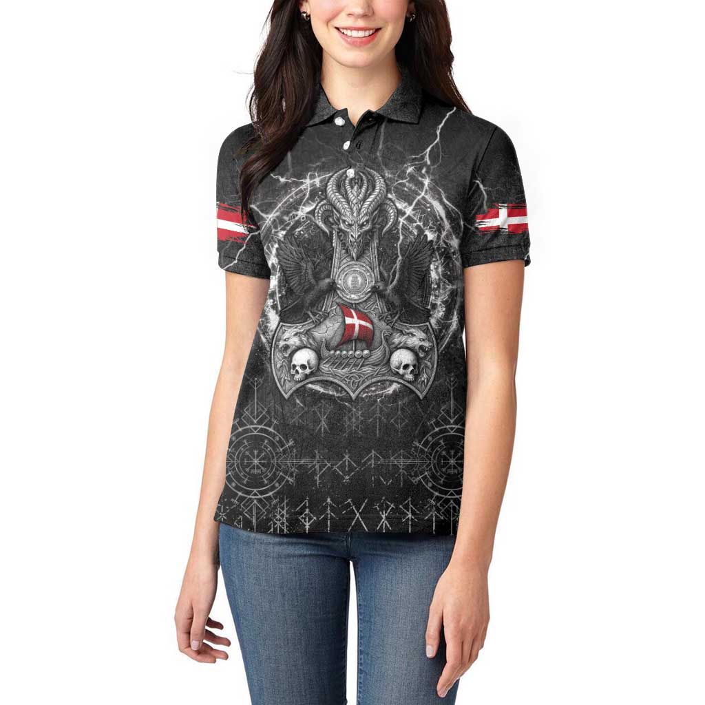 Personalized Denmark Viking Women Polo Shirt Odin's Raven Legacy - Wonder Print Shop
