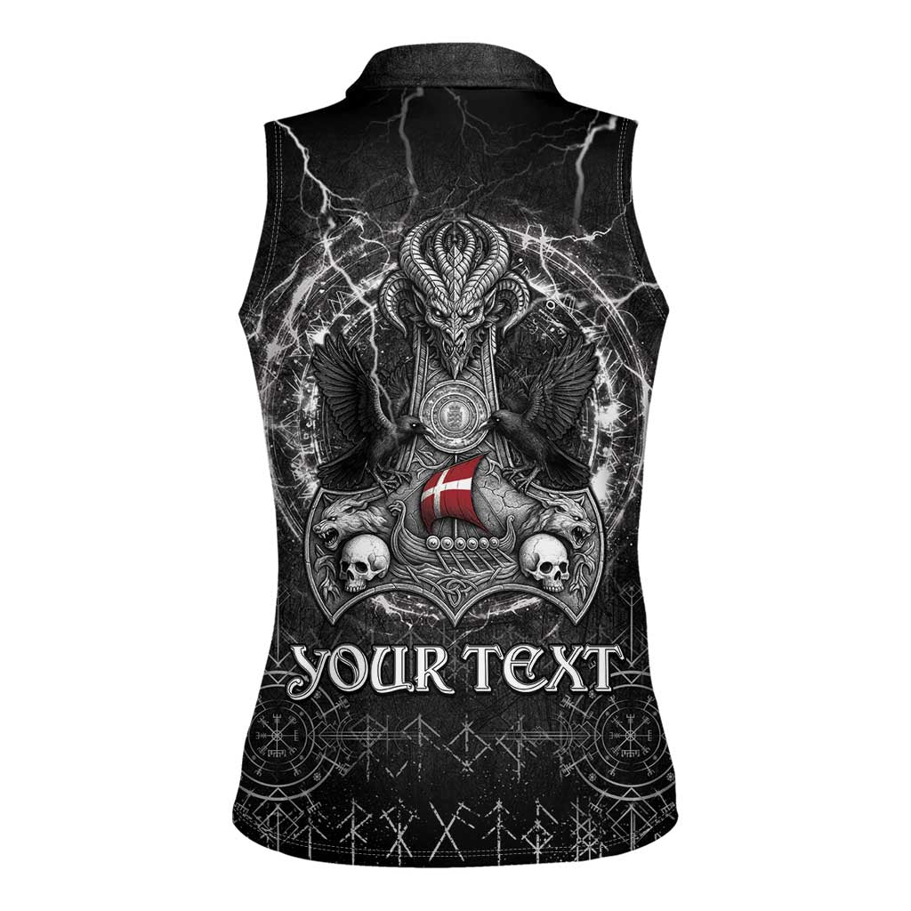 Personalized Denmark Viking Women Sleeveless Polo Shirt Odin's Raven Legacy - Wonder Print Shop
