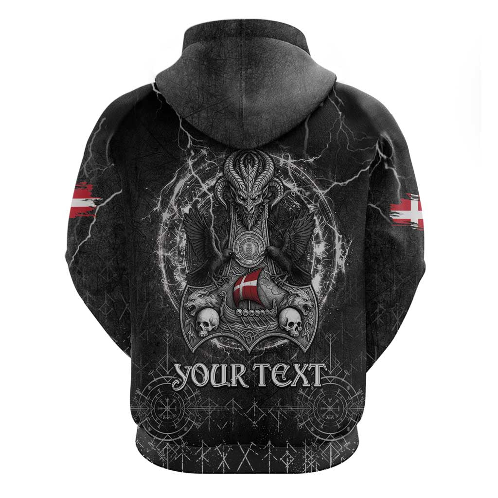 Personalized Denmark Viking Zip Hoodie Odin's Raven Legacy - Wonder Print Shop