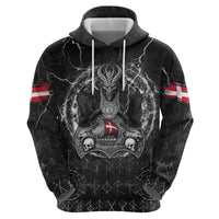 Personalized Denmark Viking Zip Hoodie Odin's Raven Legacy - Wonder Print Shop