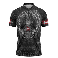 Personalized Denmark Viking Zipper Polo Shirt Odin's Raven Legacy - Wonder Print Shop