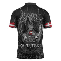 Personalized Denmark Viking Zipper Polo Shirt Odin's Raven Legacy - Wonder Print Shop