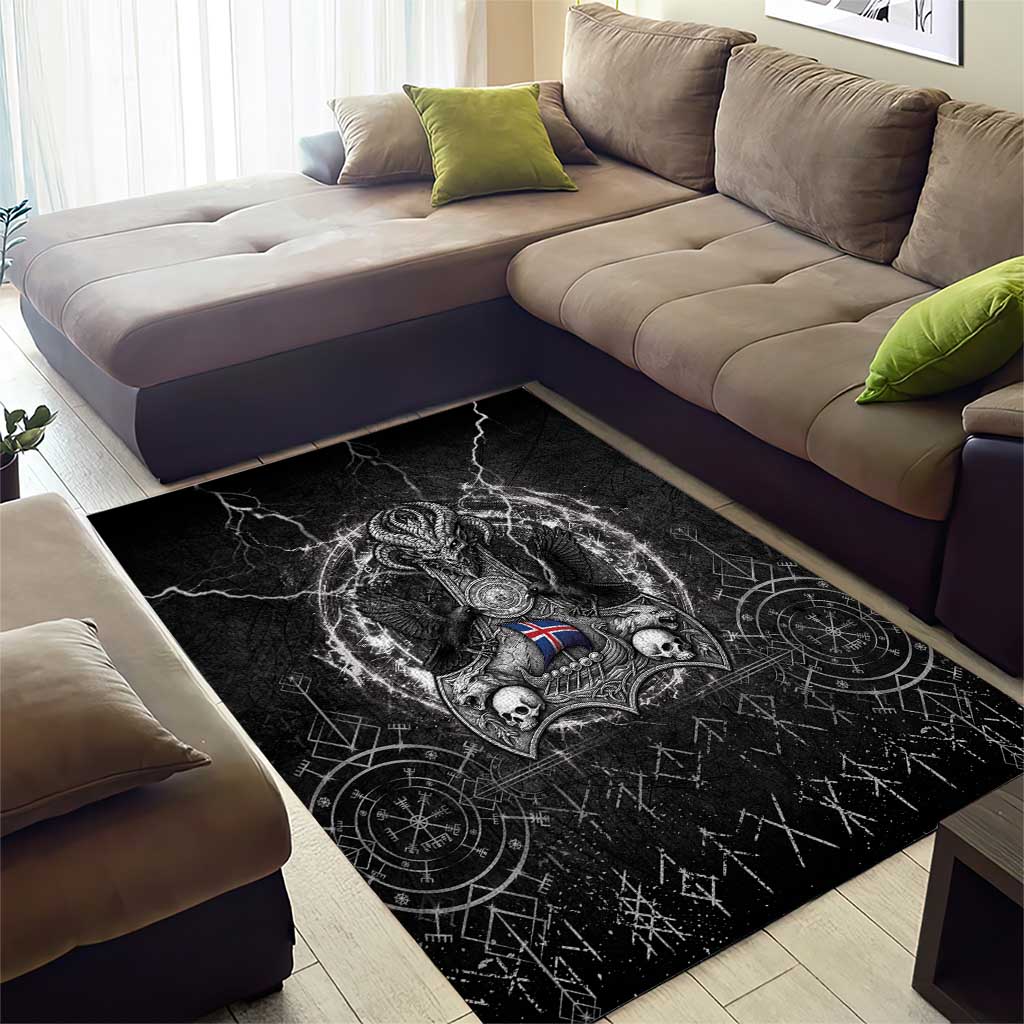 Iceland Viking Area Rug Odin's Raven Legacy - Wonder Print Shop