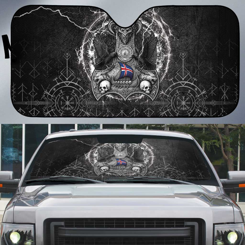 Iceland Viking Auto Sun Shade Odin's Raven Legacy - Wonder Print Shop