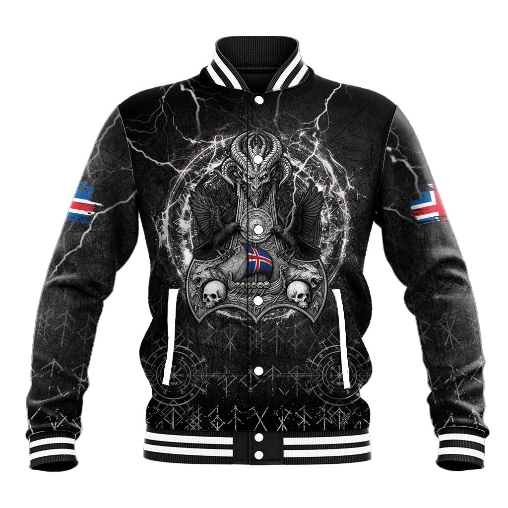 Personalized Iceland Viking Baseball Jacket Odin's Raven Legacy - Wonder Print Shop