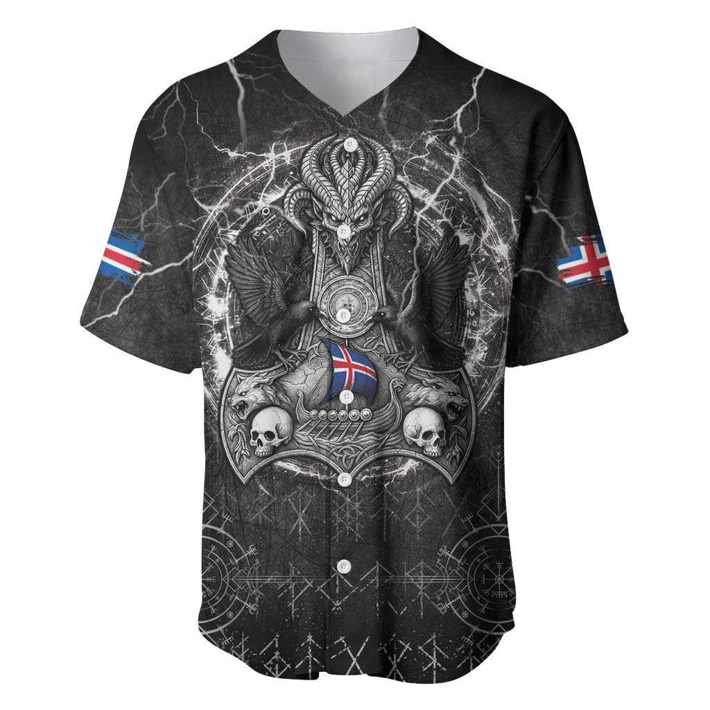 Personalized Iceland Viking Baseball Jersey Odin's Raven Legacy - Wonder Print Shop