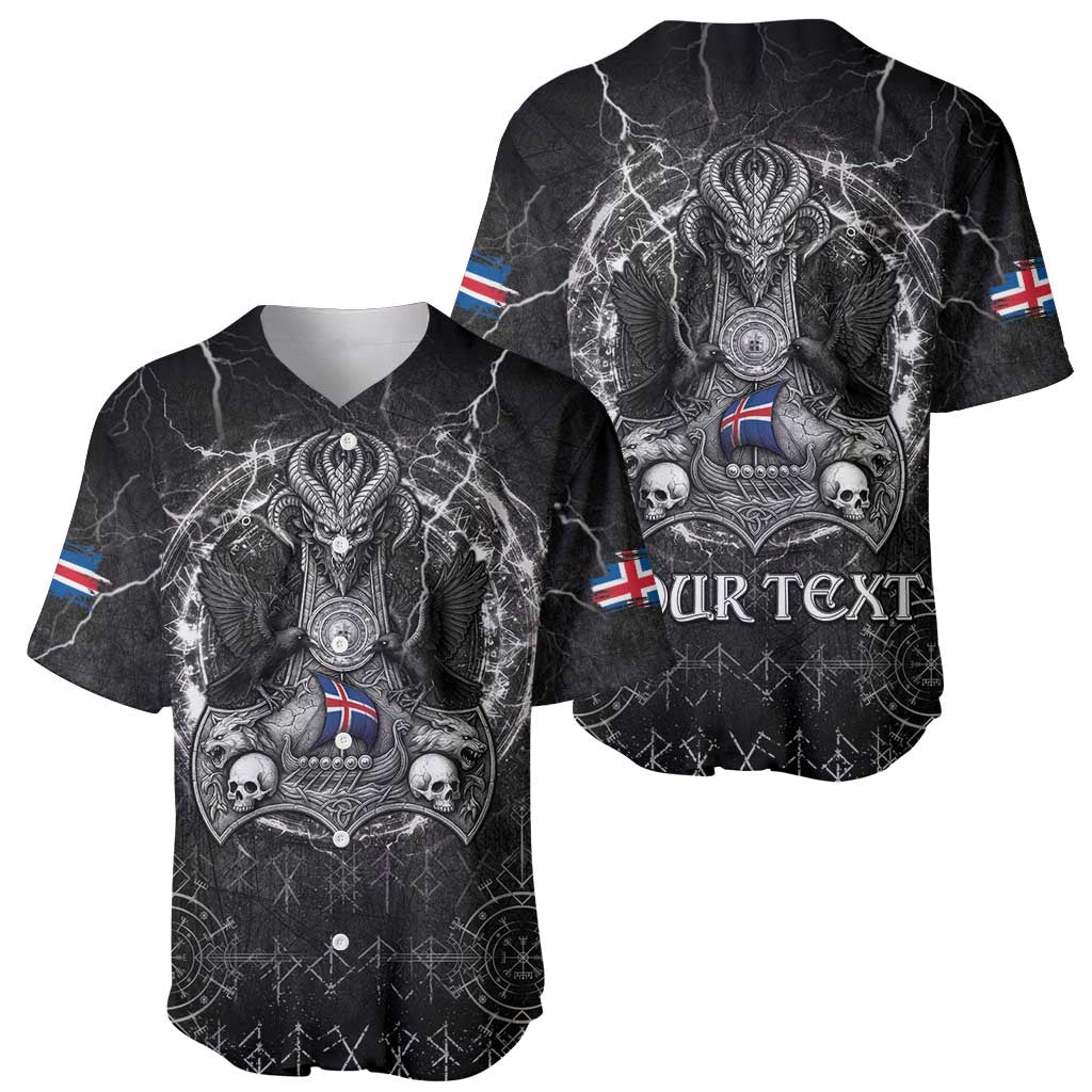 Personalized Iceland Viking Baseball Jersey Odin's Raven Legacy - Wonder Print Shop