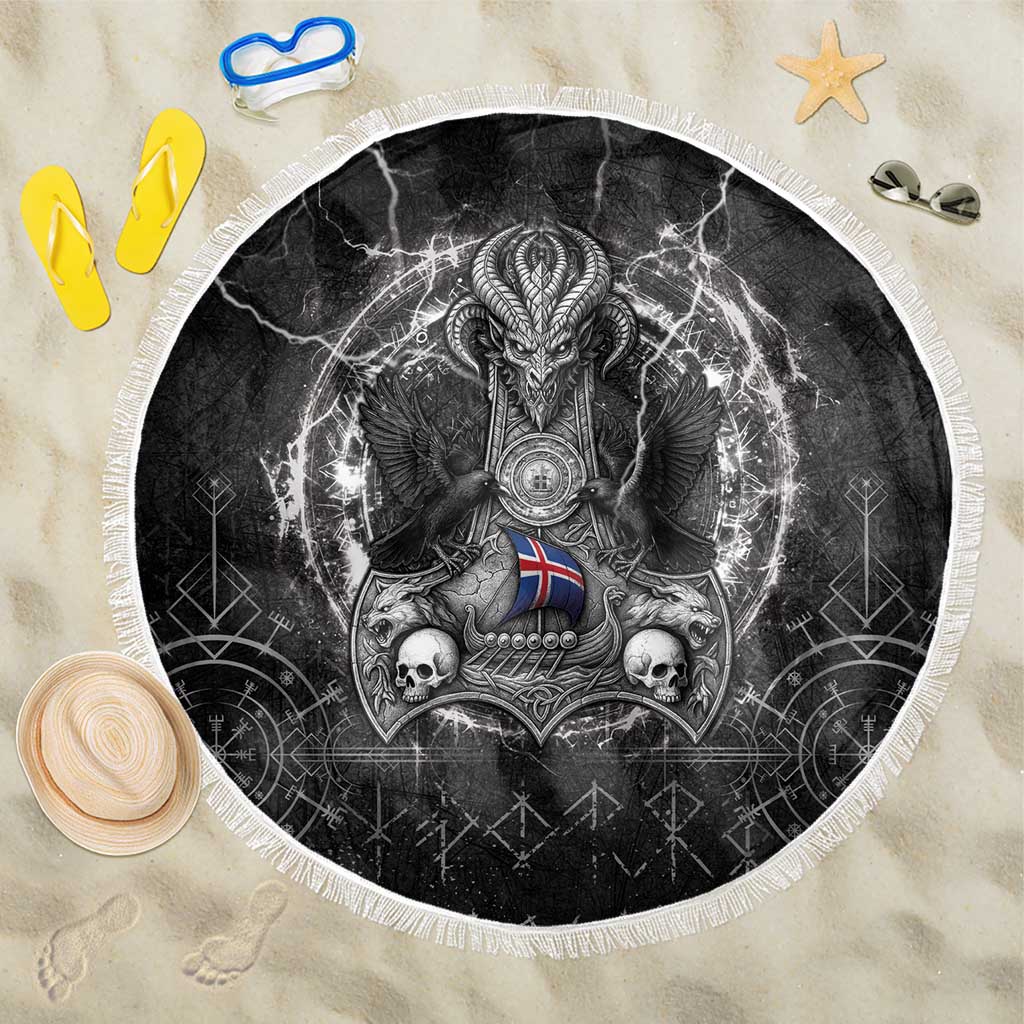 Iceland Viking Beach Blanket Odin's Raven Legacy - Wonder Print Shop