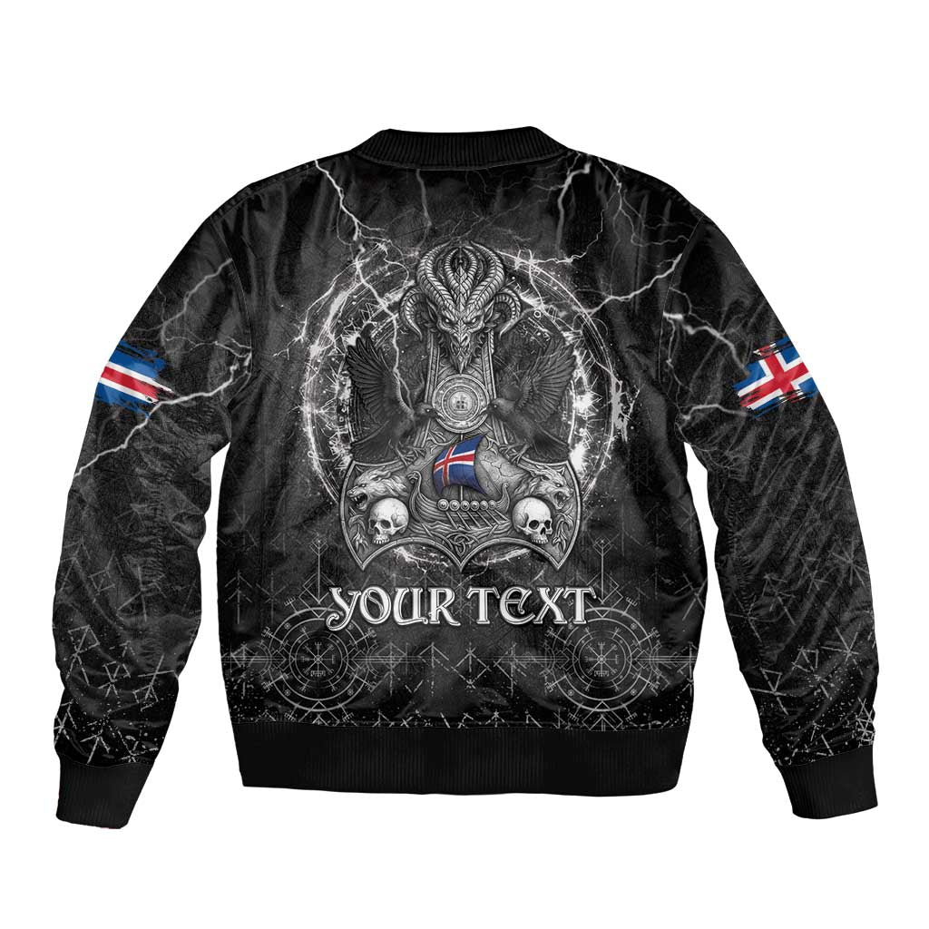 Personalized Iceland Viking Bomber Jacket Odin's Raven Legacy - Wonder Print Shop