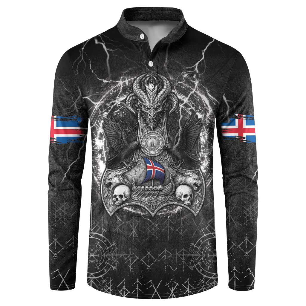 Personalized Iceland Viking Button Sweatshirt Odin's Raven Legacy - Wonder Print Shop