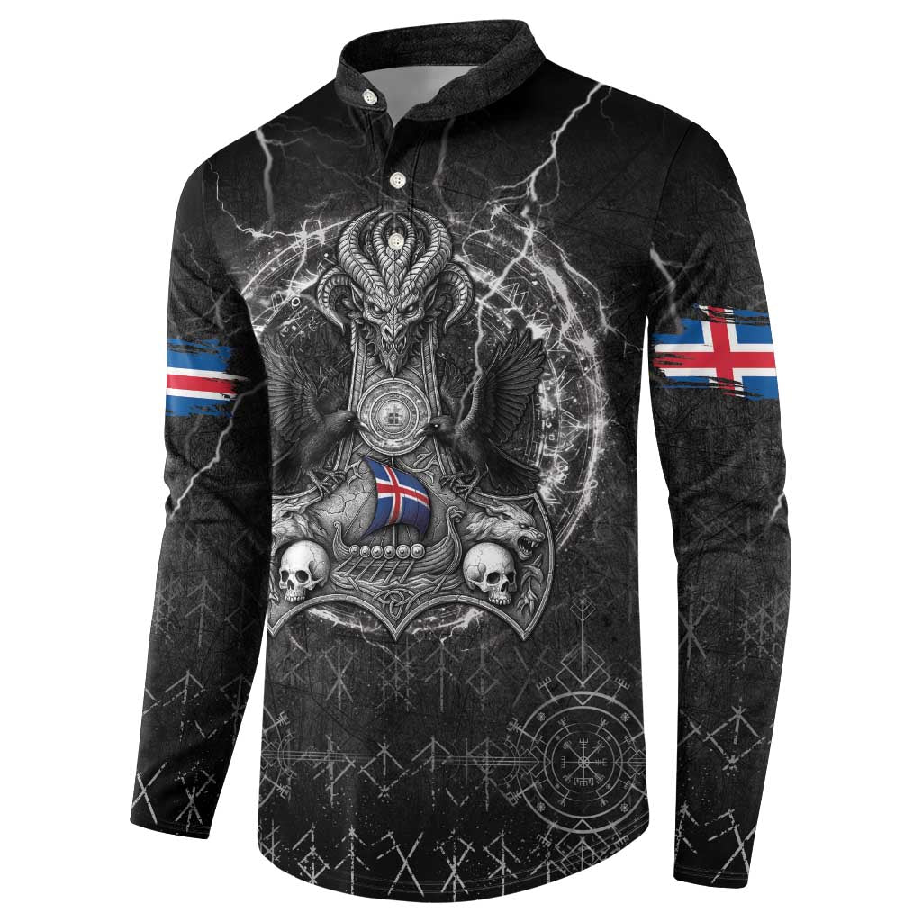Personalized Iceland Viking Button Sweatshirt Odin's Raven Legacy - Wonder Print Shop