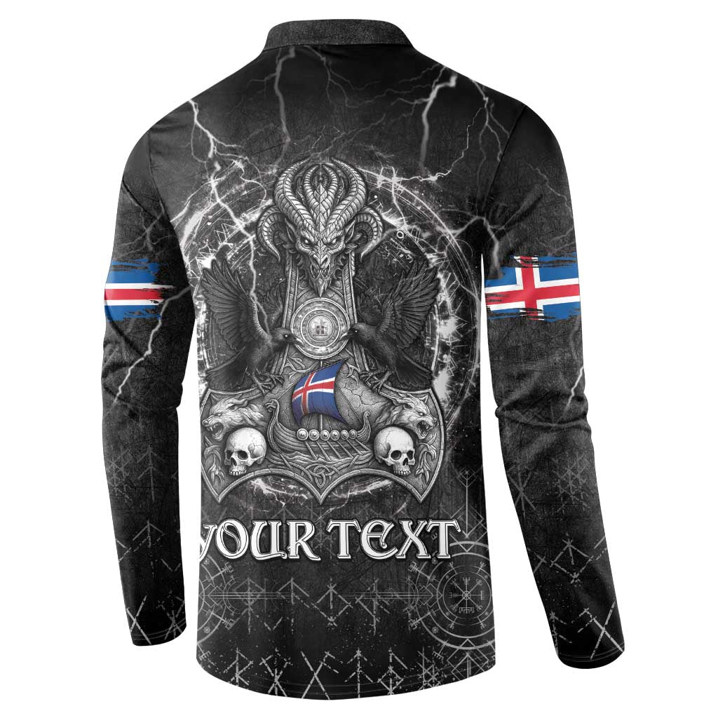Personalized Iceland Viking Button Sweatshirt Odin's Raven Legacy - Wonder Print Shop