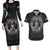 Personalized Iceland Viking Couples Matching Long Sleeve Bodycon Dress and Hawaiian Shirt Odin's Raven Legacy - Wonder Print Shop