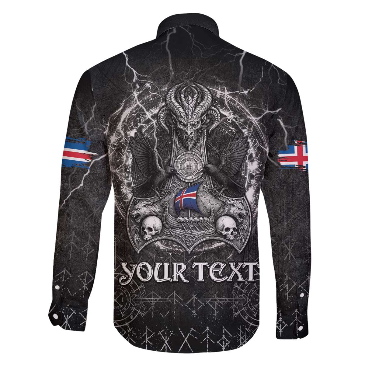 Personalized Iceland Viking Family Matching Off The Shoulder Long Sleeve Dress and Hawaiian Shirt Odin's Raven Legacy - Wonder Print Shop