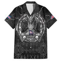 Personalized Iceland Viking Family Matching Off Shoulder Short Dress and Hawaiian Shirt Odin's Raven Legacy - Wonder Print Shop