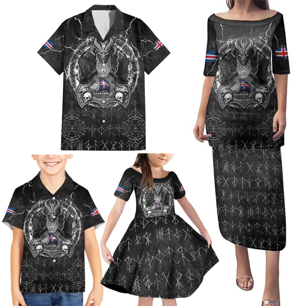 Personalized Iceland Viking Family Matching Puletasi and Hawaiian Shirt Odin's Raven Legacy - Wonder Print Shop