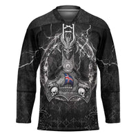 Personalized Iceland Viking Hockey Jersey Odin's Raven Legacy - Wonder Print Shop