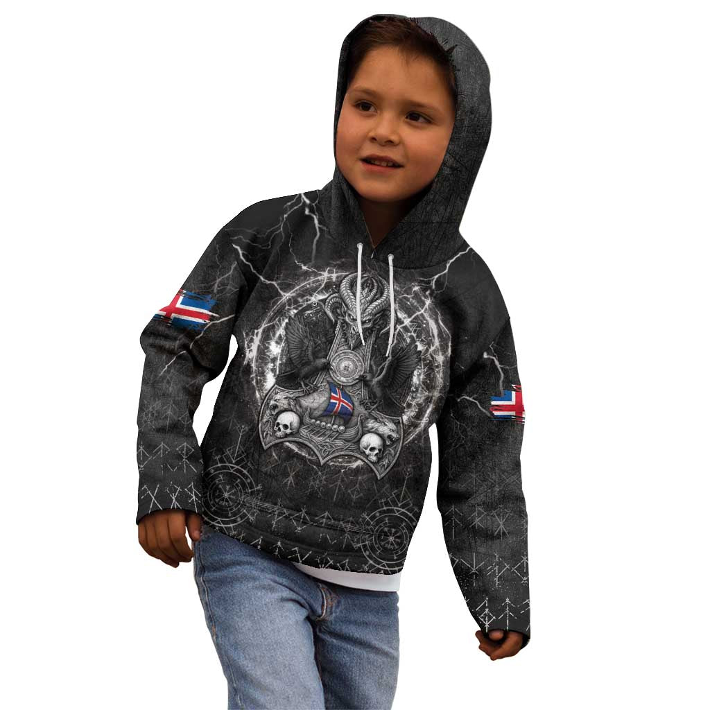 Personalized Iceland Viking Kid Hoodie Odin's Raven Legacy - Wonder Print Shop