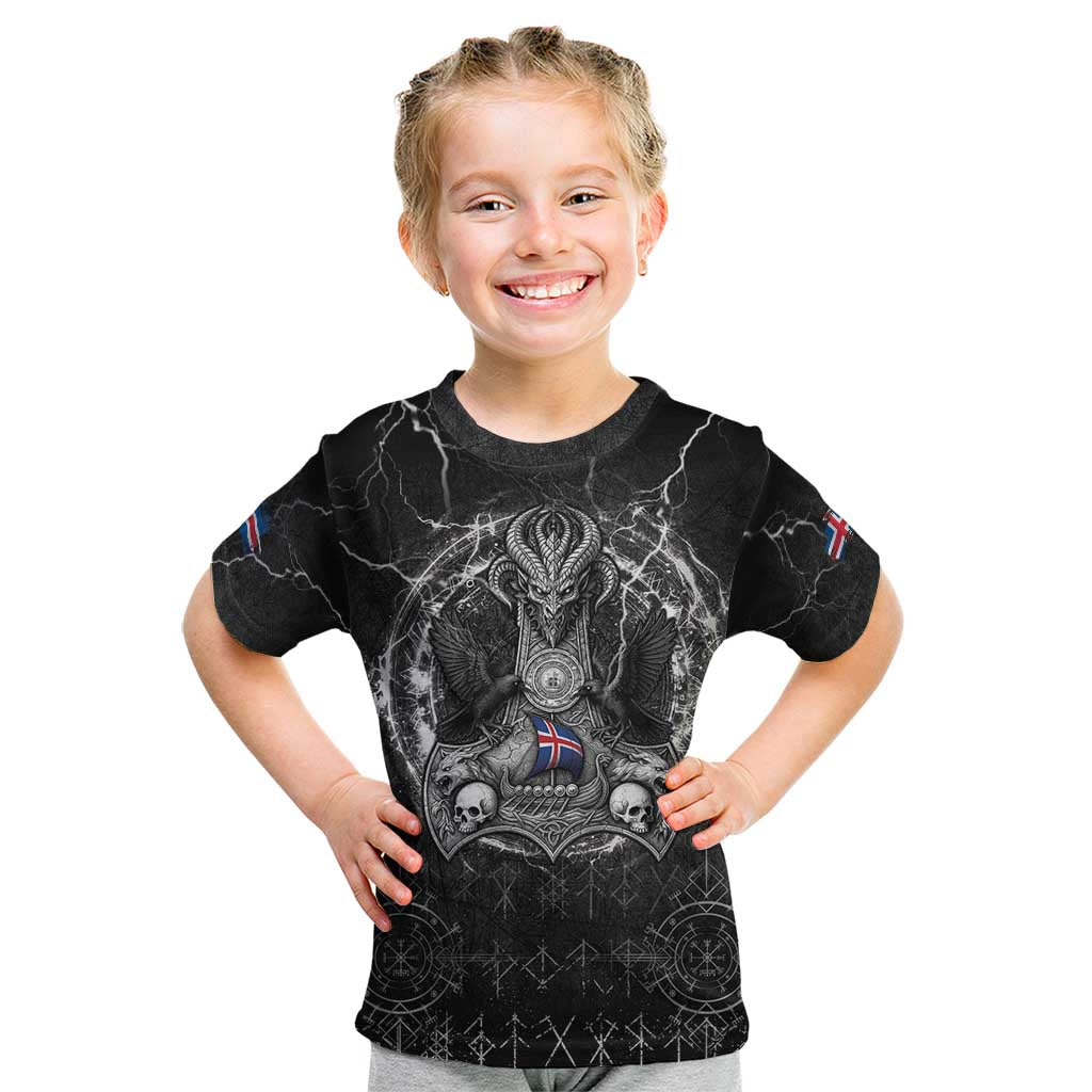 Personalized Iceland Viking Kid T Shirt Odin's Raven Legacy - Wonder Print Shop