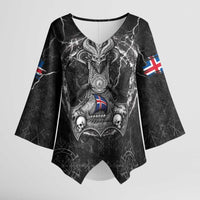 Personalized Iceland Viking Kimono Sleeve Blouse Odin's Raven Legacy - Wonder Print Shop