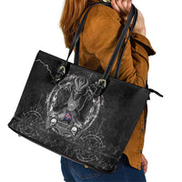 Iceland Viking Leather Tote Bag Odin's Raven Legacy - Wonder Print Shop