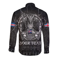Personalized Iceland Viking Long Sleeve Button Shirt Odin's Raven Legacy - Wonder Print Shop