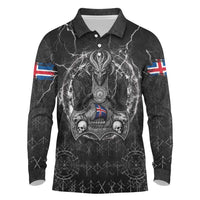 Personalized Iceland Viking Long Sleeve Polo Shirt Odin's Raven Legacy - Wonder Print Shop