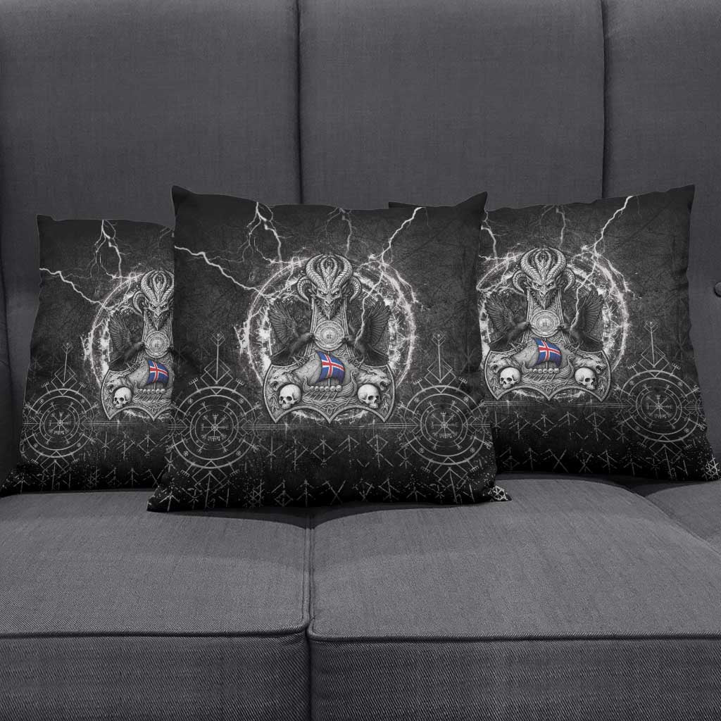 Iceland Viking Pillow Cover Odin's Raven Legacy - Wonder Print Shop