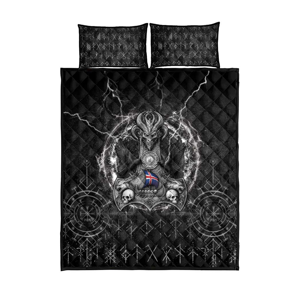 Iceland Viking Quilt Bed Set Odin's Raven Legacy - Wonder Print Shop
