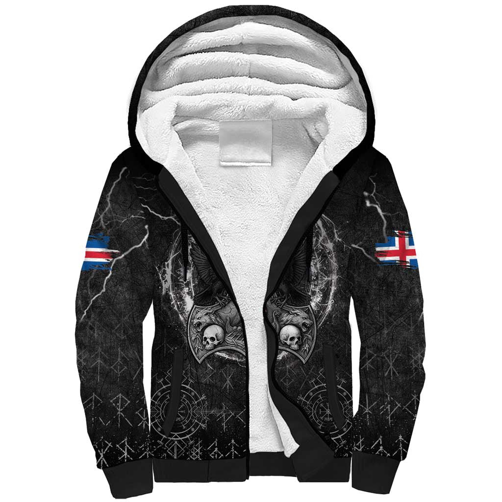 Personalized Iceland Viking Sherpa Hoodie Odin's Raven Legacy - Wonder Print Shop