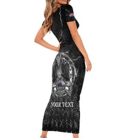 Personalized Iceland Viking Short Sleeve Bodycon Dress Odin's Raven Legacy - Wonder Print Shop
