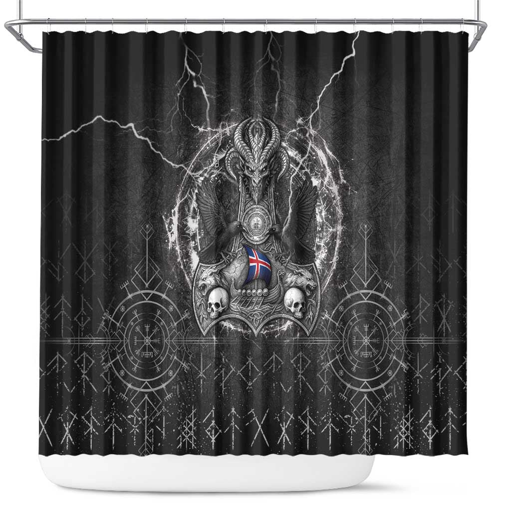 Iceland Viking Shower Curtain Odin's Raven Legacy - Wonder Print Shop