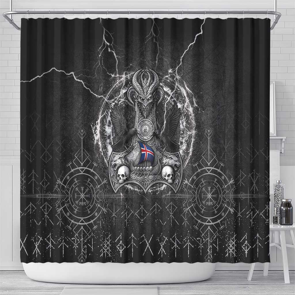 Iceland Viking Shower Curtain Odin's Raven Legacy - Wonder Print Shop