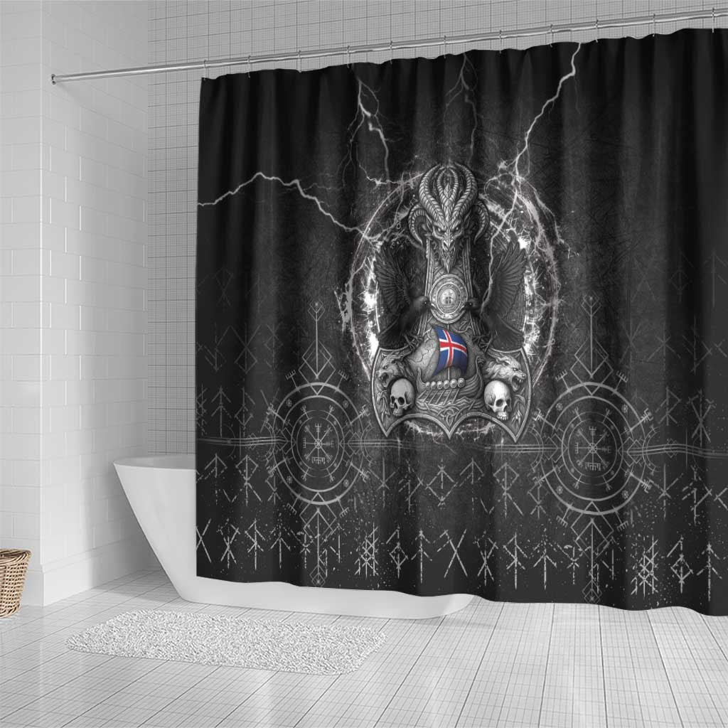 Iceland Viking Shower Curtain Odin's Raven Legacy - Wonder Print Shop