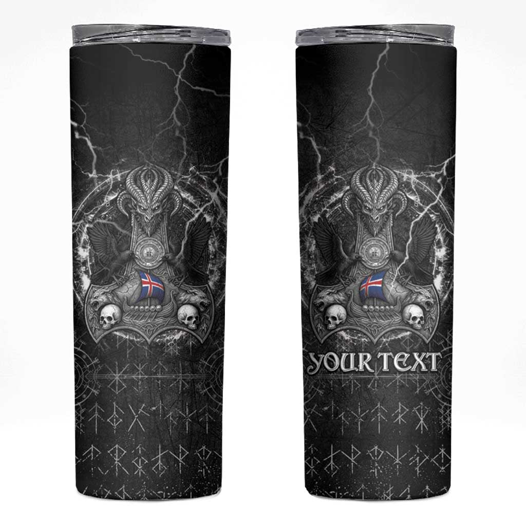 Personalized Iceland Viking Skinny Tumbler Odin's Raven Legacy - Wonder Print Shop