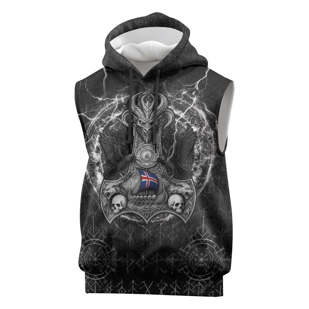 Personalized Iceland Viking Sleeveless Hoodie Odin's Raven Legacy - Wonder Print Shop