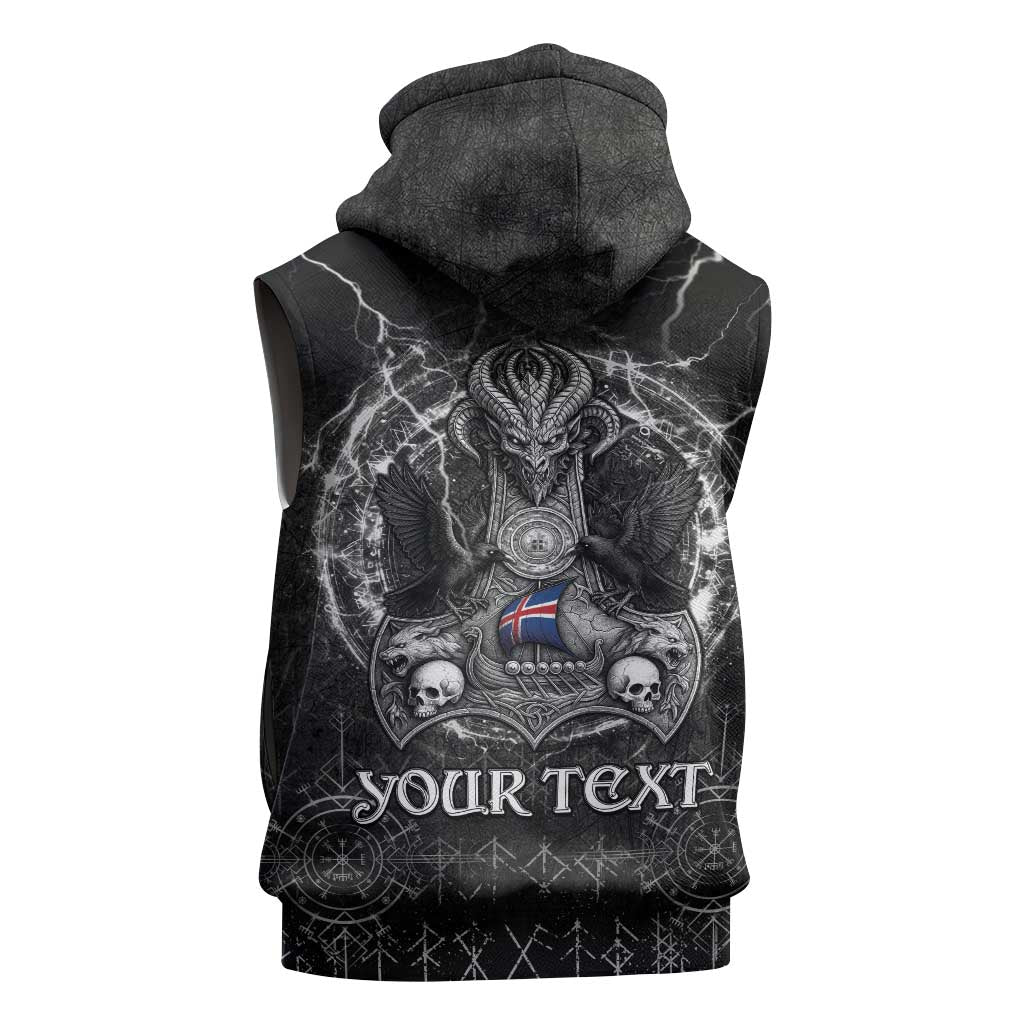 Personalized Iceland Viking Sleeveless Hoodie Odin's Raven Legacy - Wonder Print Shop