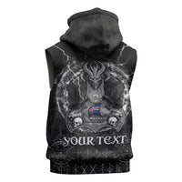 Personalized Iceland Viking Sleeveless Zip Hoodie Odin's Raven Legacy - Wonder Print Shop