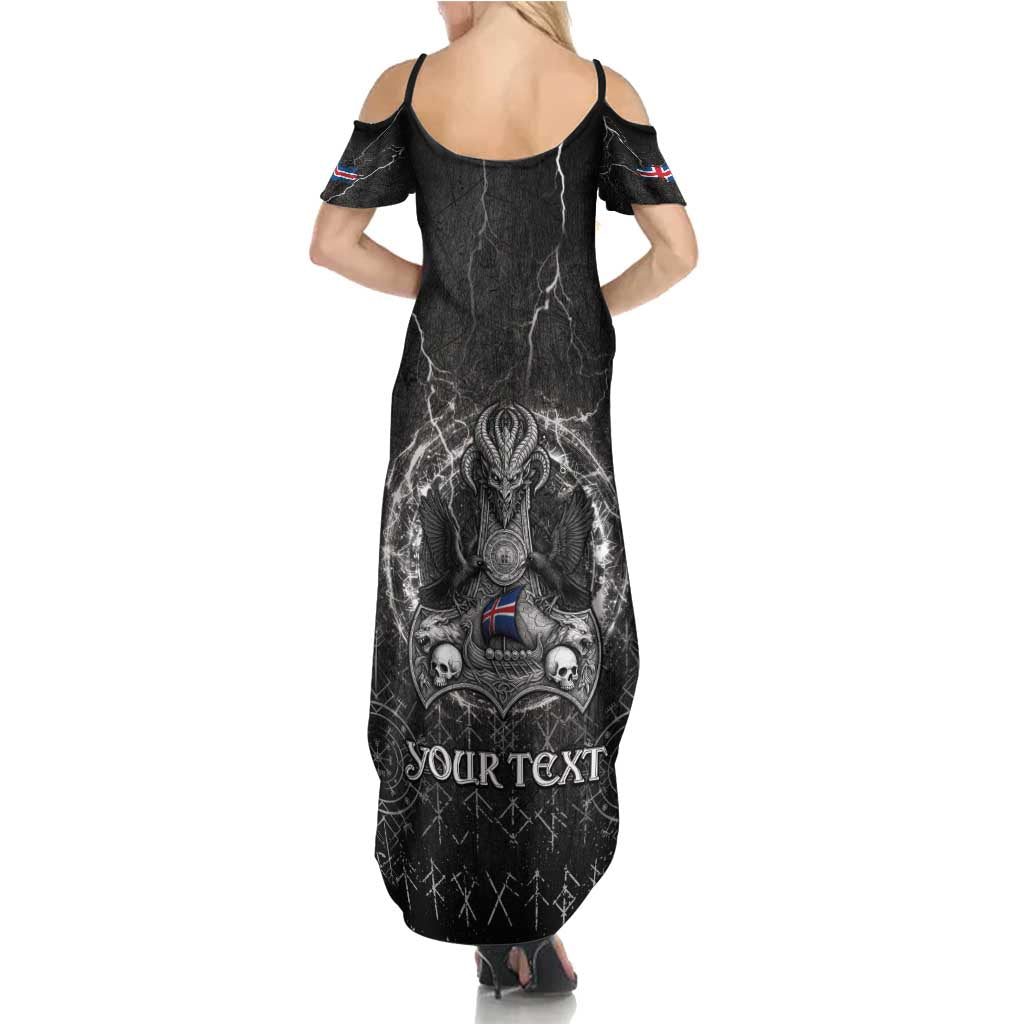 Personalized Iceland Viking Summer Maxi Dress Odin's Raven Legacy - Wonder Print Shop