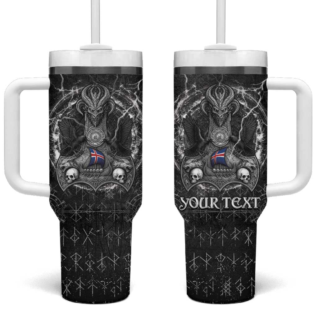 Personalized Iceland Viking Tumbler With Handle Odin's Raven Legacy - Wonder Print Shop