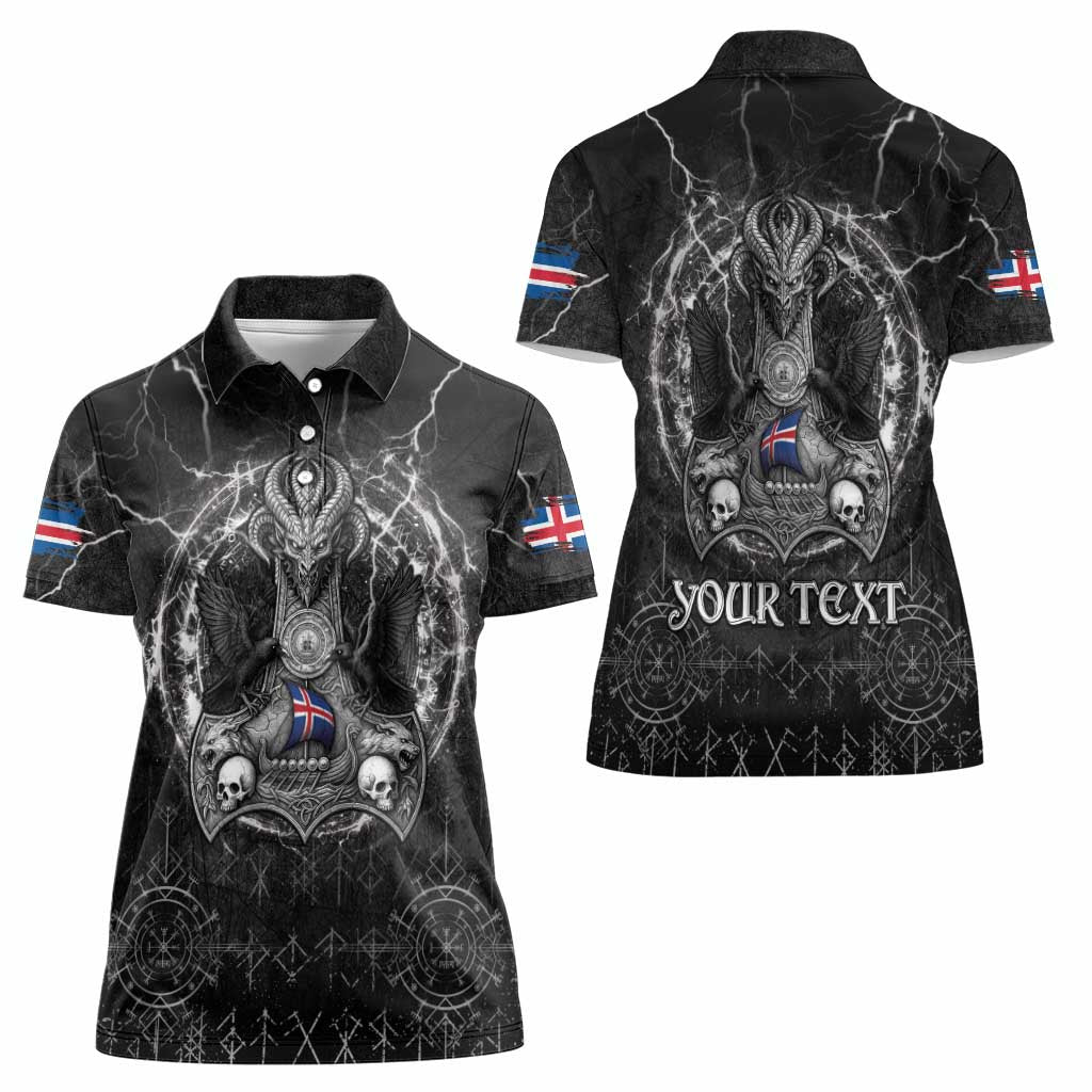 Personalized Iceland Viking Women Polo Shirt Odin's Raven Legacy - Wonder Print Shop