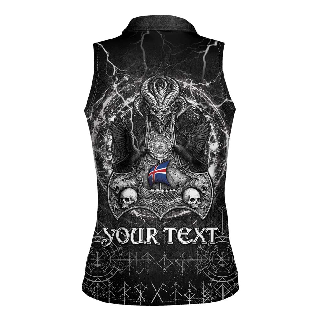 Personalized Iceland Viking Women Sleeveless Polo Shirt Odin's Raven Legacy - Wonder Print Shop