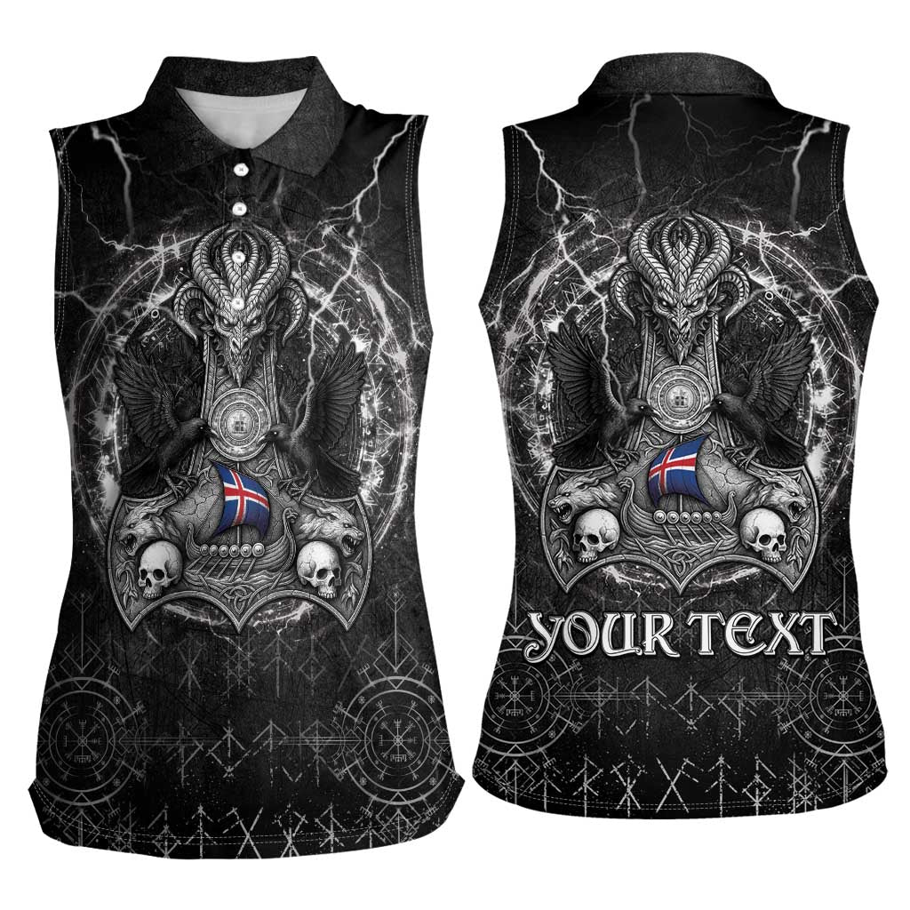 Personalized Iceland Viking Women Sleeveless Polo Shirt Odin's Raven Legacy - Wonder Print Shop
