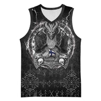 Personalized Finland Viking Basketball Jersey Odin's Raven Legacy - Wonder Print Shop