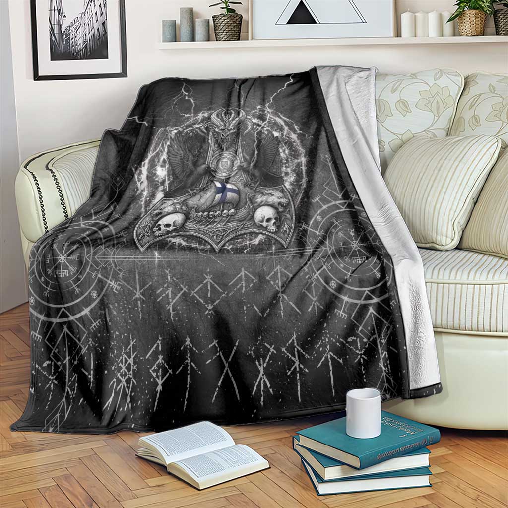 Finland Viking Blanket Odin's Raven Legacy - Wonder Print Shop