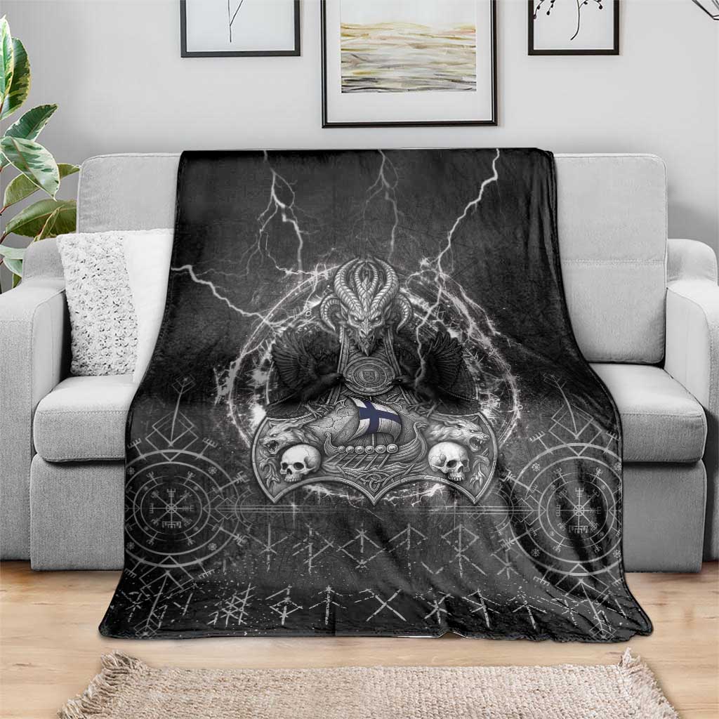 Finland Viking Blanket Odin's Raven Legacy - Wonder Print Shop